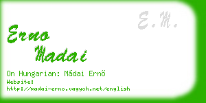 erno madai business card